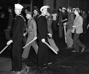 Zoot Suit Riots Armed With Clubs